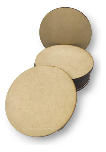 Base Círculo 30cm Diámetro Fibrofacil Mdf Pack X3u.