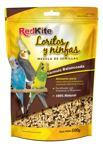 Alimento Aves Mezcla Para Loritos Y Ninfas 500 Gr Redkite