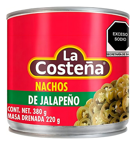 6 Pzas Nachos De Jalapeño La Costeña En Escabeche 380 G