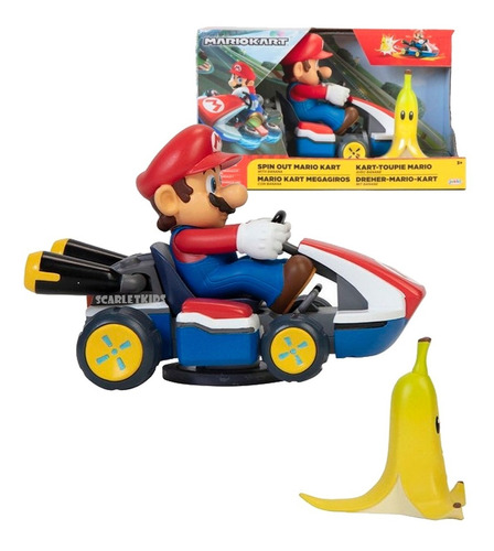 Mario Kart Megagiros Spin Out Vehiculo Original Scarlet Kids