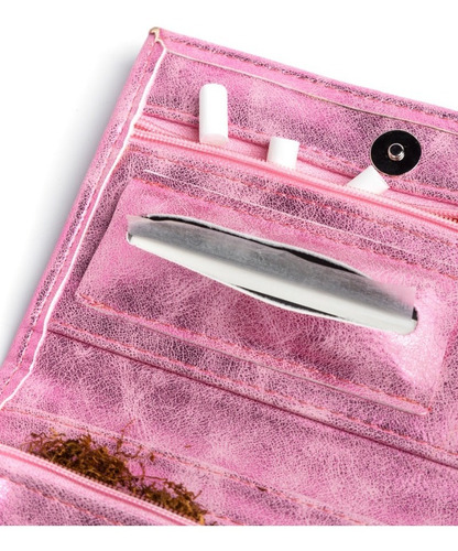 Imagen 3 de 4 de Tabaquera Rosa Vintage Kit Porta Todo Vegana - Tacuba