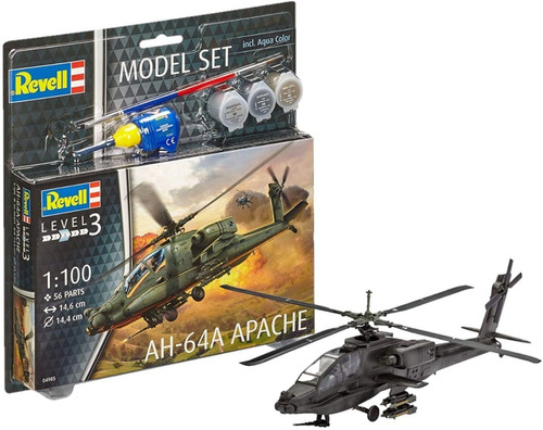 Revell 64985 Model Set Helicóptero Ah-64a Apache 1/100