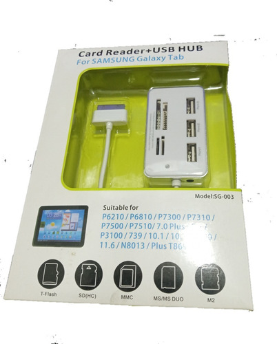 Hub Usb Lector De Targetas Para Tablet Samsung Galaxy Tab.