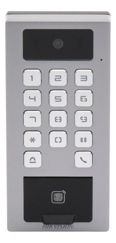 Frente Hikvision DS-K1T502DBFWX-C 1 portero con visor de pantalla frente con 14 botones 220V gris