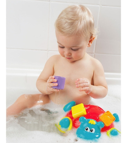 Imagen 2 de 6 de Juego Para Bañera Sort N' Stack Floating Hippo Playgro