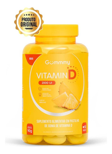 Suplemento Alimentar Gummy Vitamina D Sabor Abacaxi C/30uni