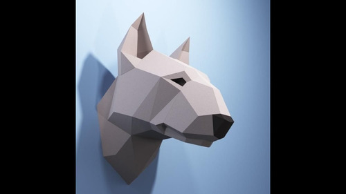 Bull Terrier Busto - Pared - Papercraft Papel Paper Pdf