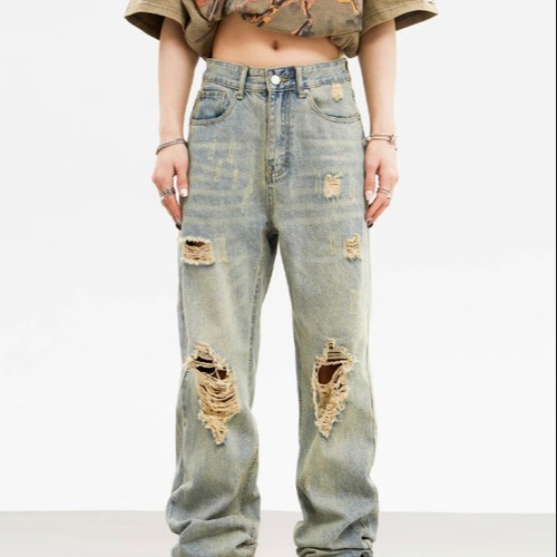 Pantalones Amarillos Con Estampado De Barro American High St