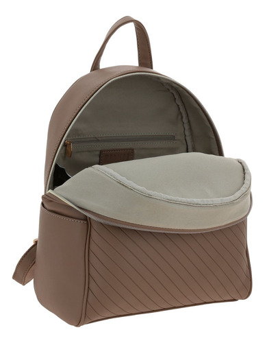 Mochila Backpack Madison Chenson Player Para Dama Juvenil Marrón Claro Liso
