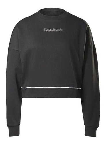 Buzo Reebok Dama Piping Pack Crewnec Black