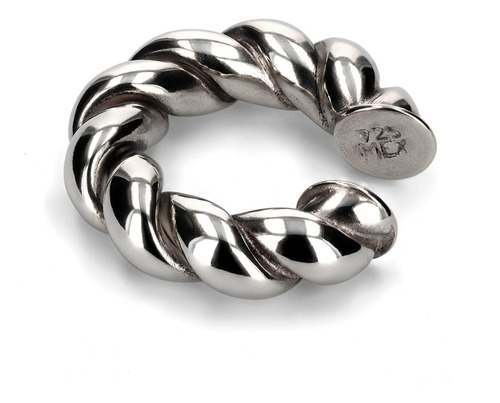 Grapa Para Oreja Trenza Brillante De Plata 925 Pr_ar_001