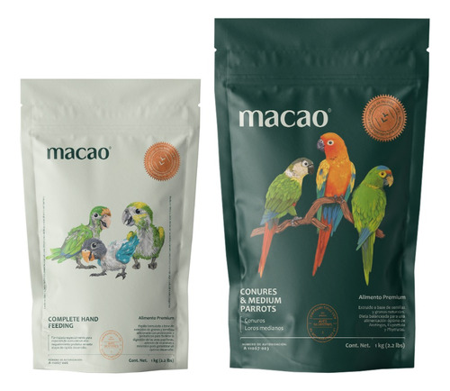 Alimento Macao Conuro Perico Atolero, Papilla 1k+ Croqueta1k