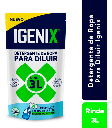 Pack Ahorro 4 Detergente Líquido Para Diluir Igenix 500ml 3l