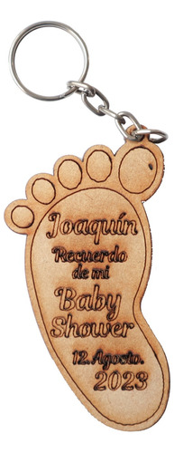 40 Recuerdos Baby Shower Llavero Pie Personalizado  Rb110