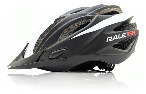 Casco Bicicleta Raleigh R-26 In-mold Mtb Visera Avant Color Blanco/negro Talle M=54-58