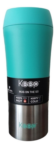 Vaso térmico Keep On The Go liso color celeste 400mL