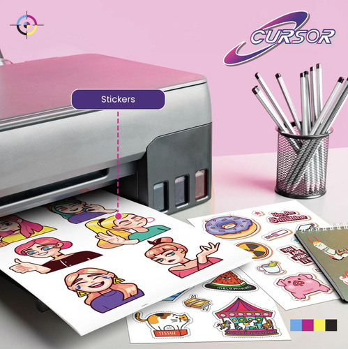 Papel Vinil Adhesivo Semi Transparente Cursor 30 Hojas A4 Imprimible Inkjet