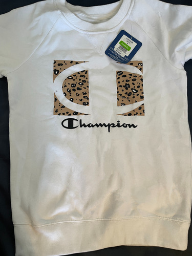 Poleron Champion  Blanco Logo Mujer / Infantil