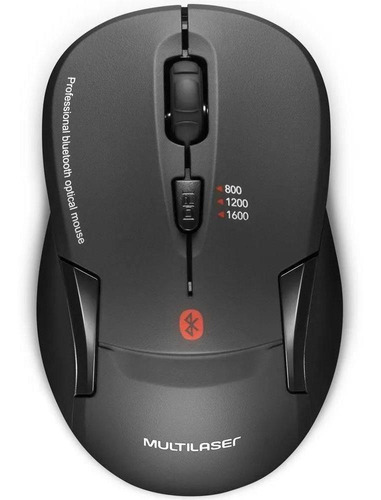 Mouse Optico Sem Fio Bluetooth Multilaser Preto Mo254