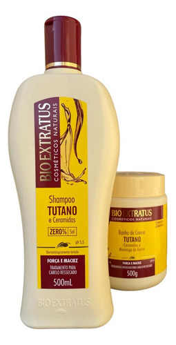 Kit 1 Shampoo 1 Banho De Creme Força Maciez Tutano 500ml