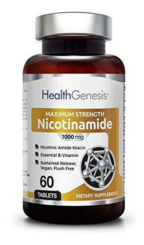 Salud Genesis Nicotinamida Vitamina B-3 1000 mg 60 pestañas