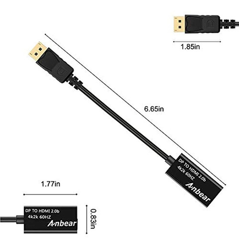Imagen 2 de 6 de Puerto De Pantalla Activo A Adaptador Hdmi 2.0, Adaptador