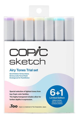 Marcador Copic Sketch Airy Tones Set X6+1 Serviciopapelero