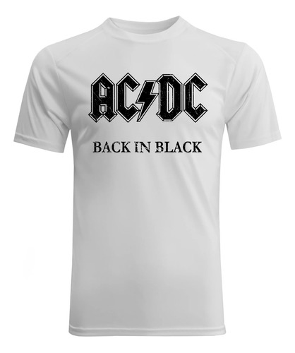 Remera Ac/dc Back In Black Young Johnson Blanca
