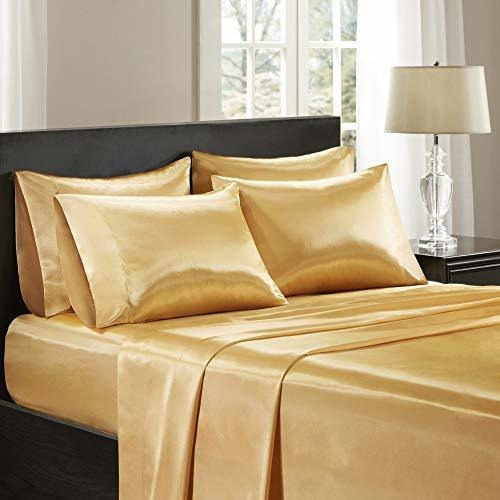 Sábanas Y Fundas - Madison Park Satin Wrinkle-free Luxurious