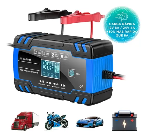 Cargador Gadnic Cb001 8a 12v Para Baterías De Auto Automático 12v 8a 24v 4a