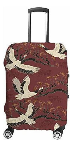 Maleta - Kuizee Luggage Cover Suit  Cover Cranes Birds 