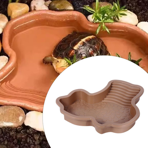 Plato De Baño Para Reptiles, Bandeja Para Marrón Amarillo