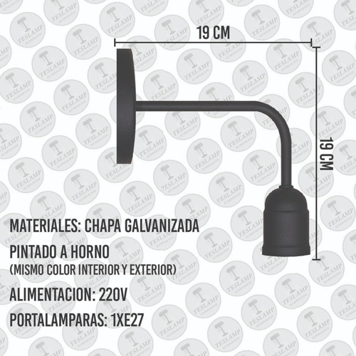 Lampara Aplique Pared Industrial Moderno Vintage Apto Led