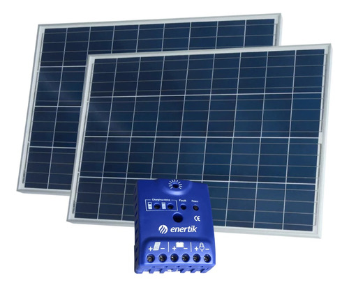 Oferta Pack X 2 Panel Solar Casa 90w Con Regulador Enertik