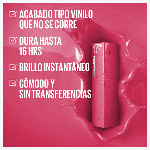Labial Líquido Maybelline Superstay Vinyl Ink 4.2 Ml Acabado Vinilo Color COY 20