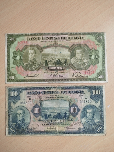 Billetes De Colección Bolivar Y Sucre 