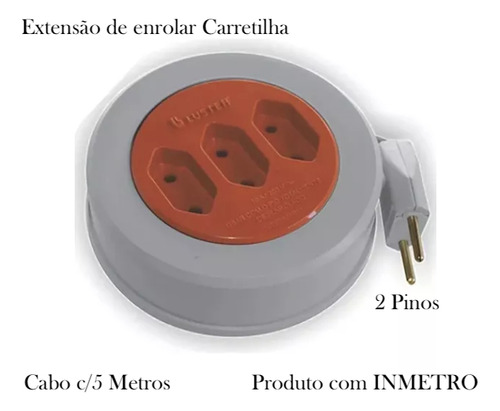 Extensão 5 Metros Redonda Versátil Tripla Mod Antigo 5mt