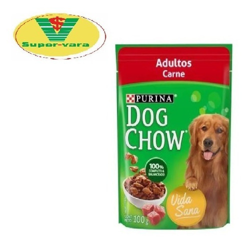 Caja Con 10 Sobres Dog Chow Adulto Carne 100 Gr