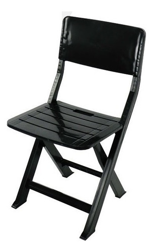 Cadeira Dobrável De Plástico 120 Kg Cor Preto