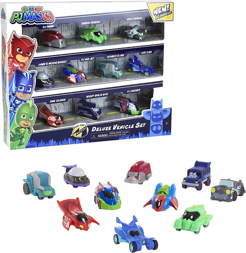 Pj Masks Vehículo X10 Héroes Pijamas Catboy Gekko Owlette 