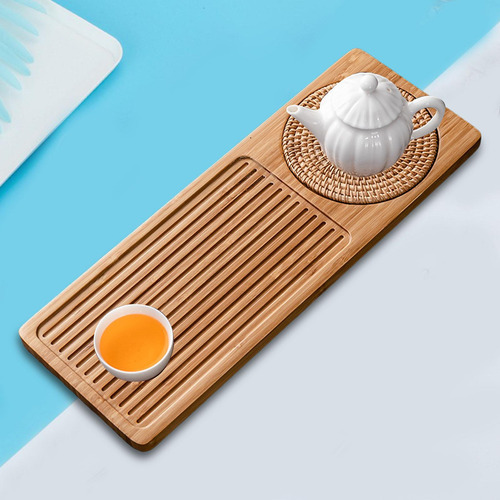 Bandeja Rectangular De Bambú Para Servir Té Chino, Tablero