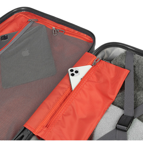 Valija De Cabina Carry On Tucano Ted 40l Rígida Cierre Tsa Negro Lisa