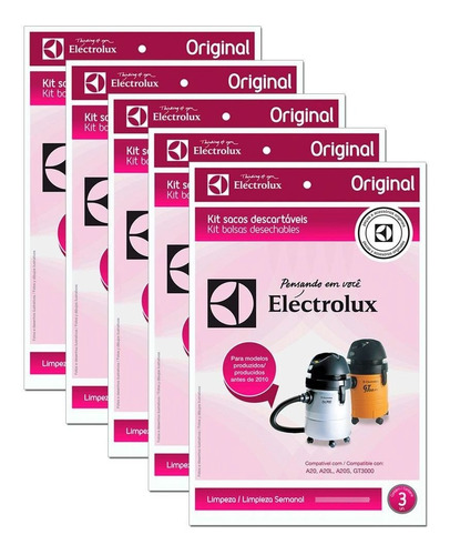 15 Sacos Aspiradores Electrolux A20 A20l A20s Gt3000 Cse19