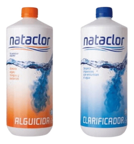 Combo Mantenimiento Alguicida + Clarificador 1lt Nataclor