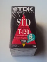 Comprar Pack Com 5 Fitas Vhs Tdk Std T-120 - Lacradas