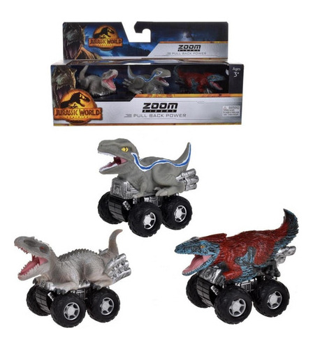 Pack 3 Dinosaurios Vehiculo Pullback Jurassic World Dominion