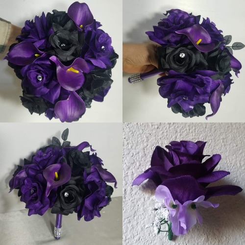 Accesorio Nupcial Ramo Boda Lirio Cala Rosa Purpura