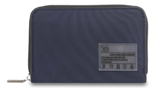 Cartera Cloe Para Mujer Mediana Cierre Sencillo Con Rubber Color Azul marino