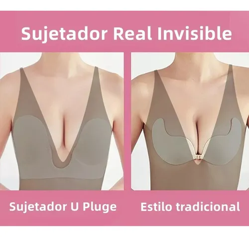 . Brasier Push Up Escote Profundo Straple Sin Espalda