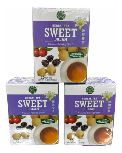 Té Dulces Sueños Filtrantes Pack 3 Cajitas 60 Saquitos